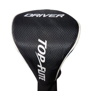 Top Flite Golf Club Driver Headcover Head Cover Black Gray Blue White EUC